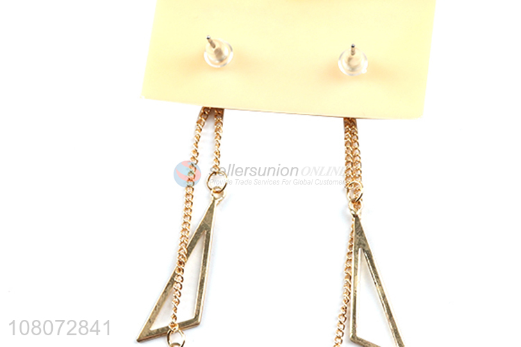 Best price triangle pendant metal earrings women jewelry