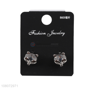 Good quality silver fashion jewelry ear stud earrings