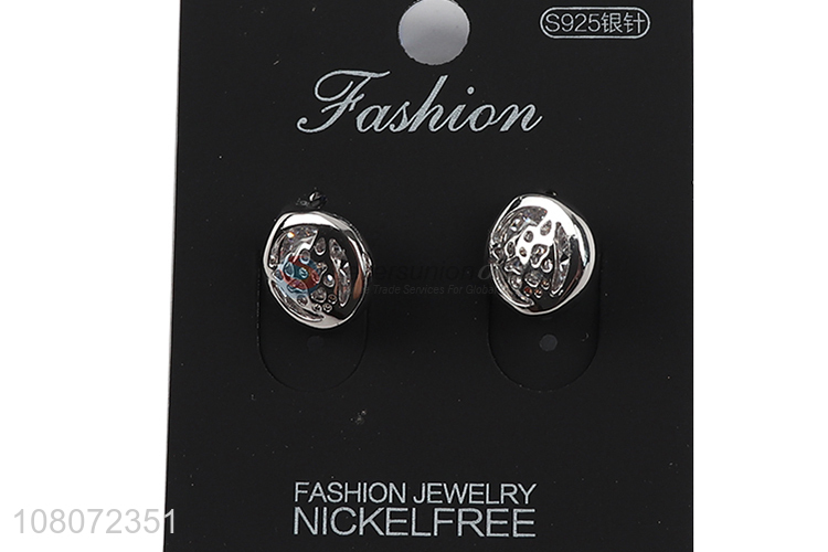 Yiwu wholesale silver fashion ear stud earrings for girls