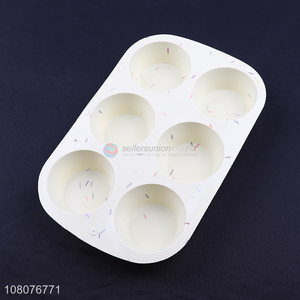 Factory price 6 holes silicone cake molds muffin molds for baking