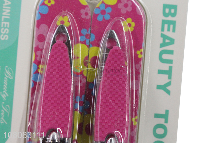 Good price 2pieces pink beauty tools nail clippers set