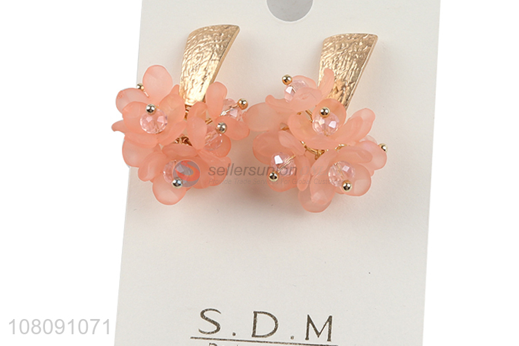 Good Price Plastic Flower Metal Stud Earring Fashion Jewelry