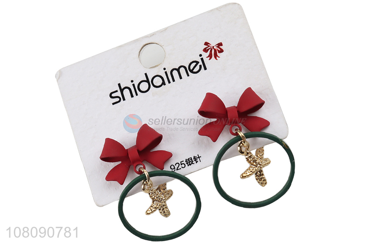 Fashion Bowknot Ring Pendant Ear Ring For Ladies