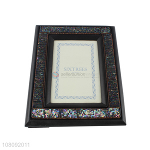 Factory price beaded photo frame wooden vintage picture frames