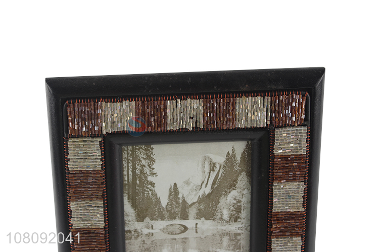 New hot sale beaded desktop picture frames retro photo frames