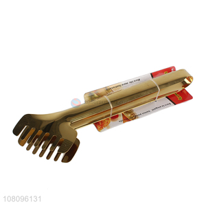 Yiwu market wholesale golden salad tongs kitchen food tongs