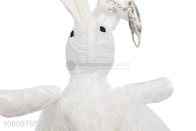 China factory white polyester rabbit children schoolbag pendant