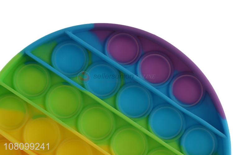 Custom Round Ranibow Silicone Push Bubble Fidget Sensory Toy