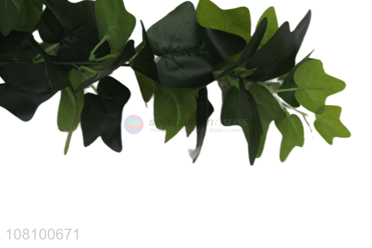Low price decorative green leaves fake rattan plants