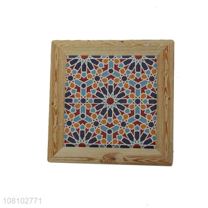 Factory wholesale square wooden coaster kitchen insulation pad