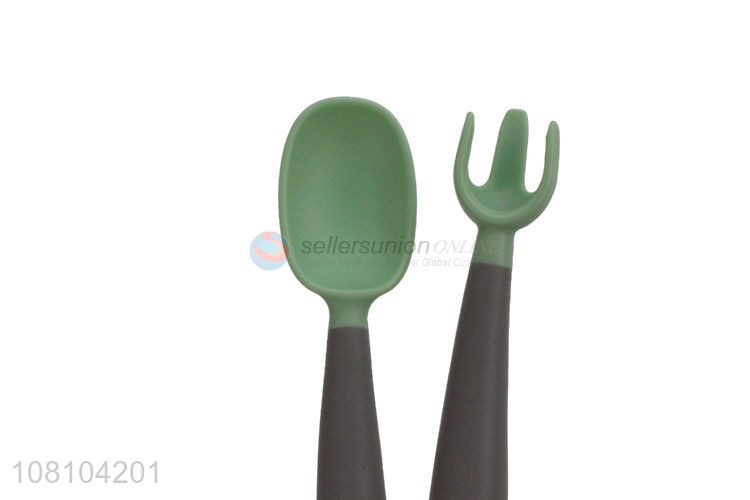 Creative Design Infant Self-Feeding Training Fork And Spoon Set