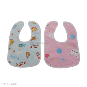 Low Price Cartoon Pattern Baby Bib With Snap Button