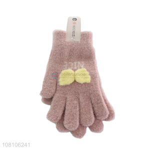 New design pink warm gloves winter riding gloves for ladies