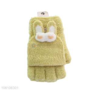 China supplier yellow half-finger gloves warm gloves for girls