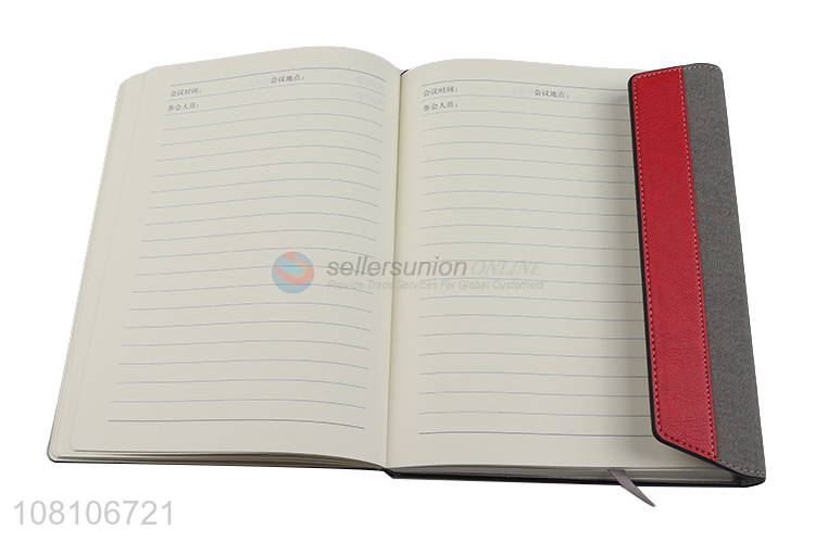 Good wholesale price gray PU business meeting notebook