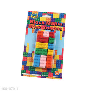 Good selling 12pieces multicolor block crayons for kids