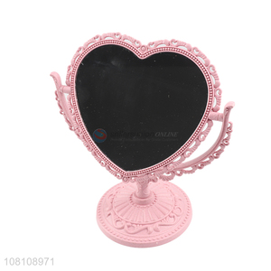 Yiwu market pink makeup mirror girls household glass mirror