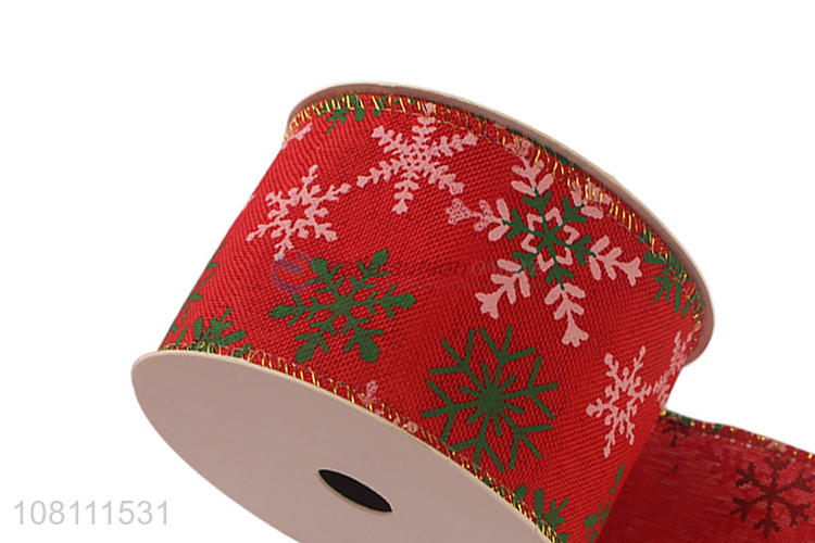 New Style Christmas Printed Wired Edge Ribbon DIY Craft Ribbon