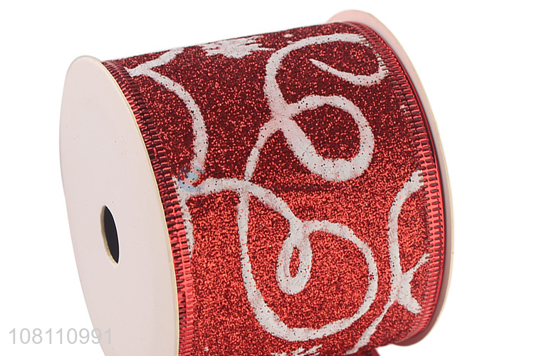 Fashion Printing Polyester Ribbon Glitter Gift Wrapping Ribbon