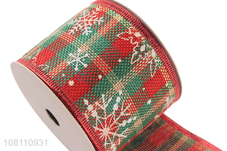 Custom Christmas Decoration Plaid Ribbon Gift Bows Ribbons