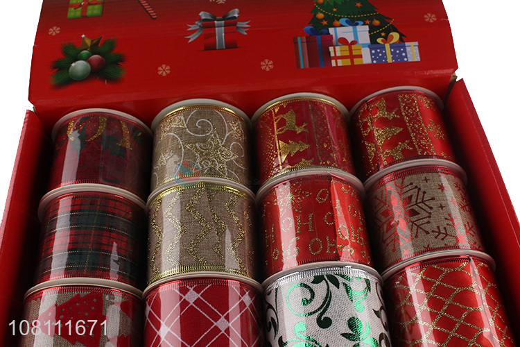 Top Quality Fashion Polyester Ribbon Christmas Ribbon Set