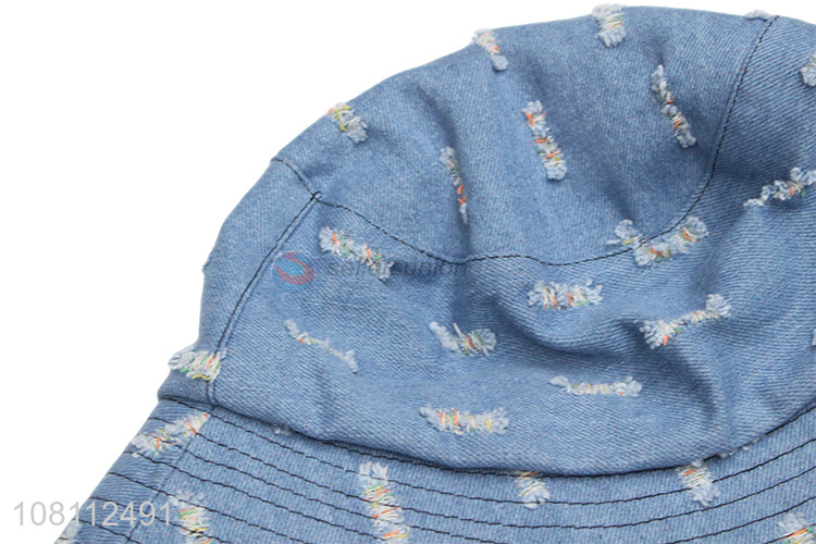 Hot selling stylish denim bucket hats women's sun hat for summer