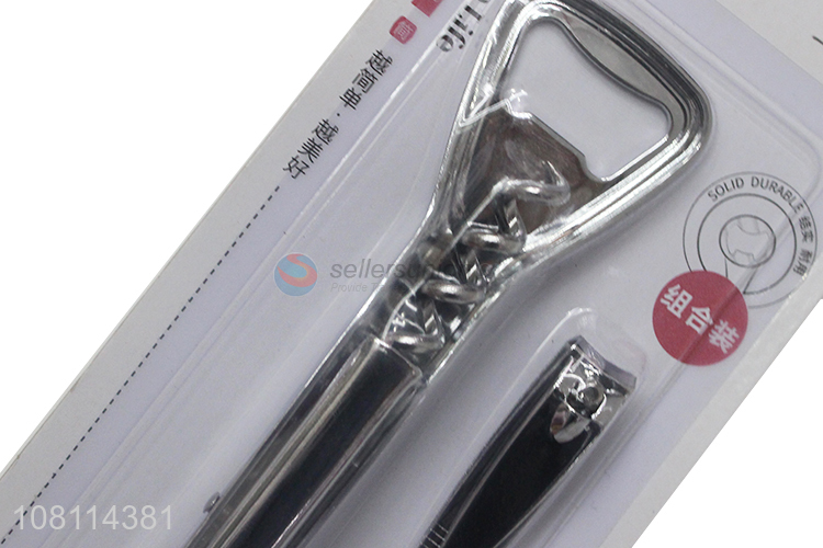 Good quality silver nail clipper with bottle opener wholesale