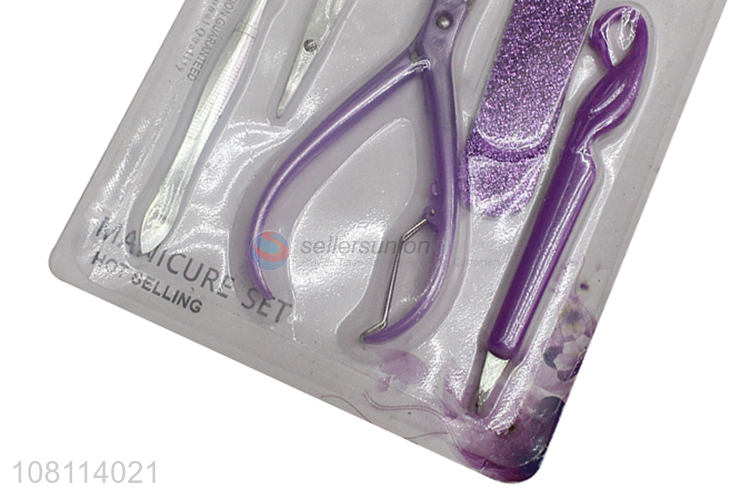 Yiwu market reusable plastic nail manicure set for sale