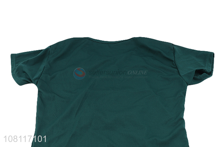 Good quality green letter top ladies casual short sleeve