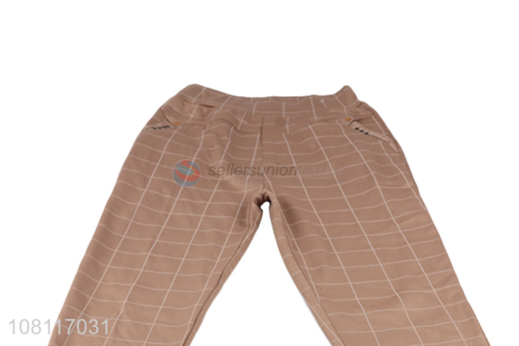 Hot selling khaki soft ladies trousers casual pants