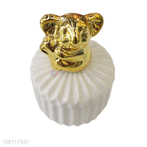 Creative ceramic animal trinket cases cute candy box wholesale