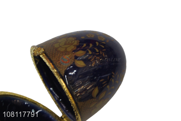 High quality exquisite ceramic egg shaped jewelry box for decor