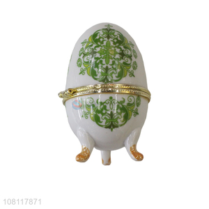 Wholesale luxury ceramic jewelry cases egg shaped trinket box