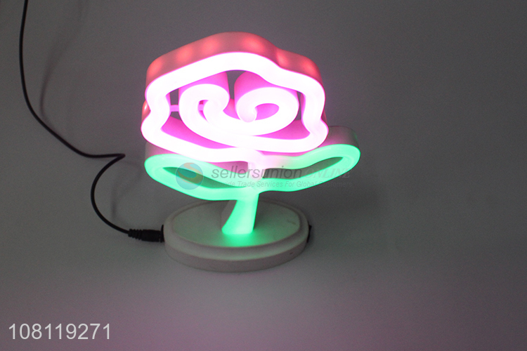 Cheap price white creative rose ornaments home decoration light