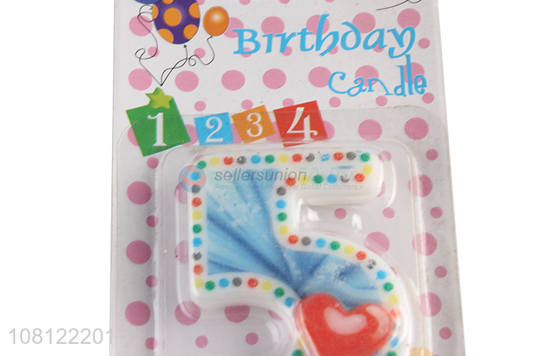 Creative design colourful cake decoration birthday digital candle