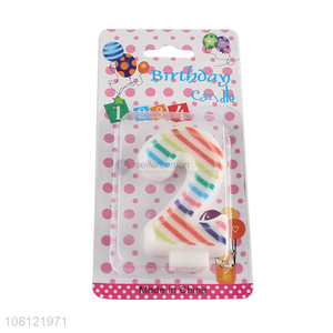 Best selling rainbow color birthday cake candle number candle