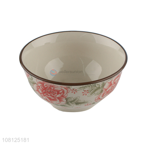 China manufacturer floral pattern ceramic bowls rice bowl