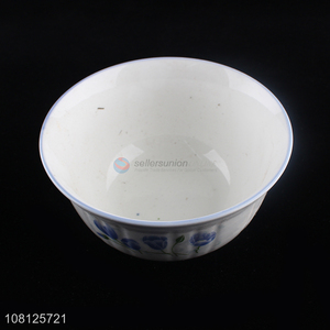 Factory price enameled flower design ceramic soup bowl