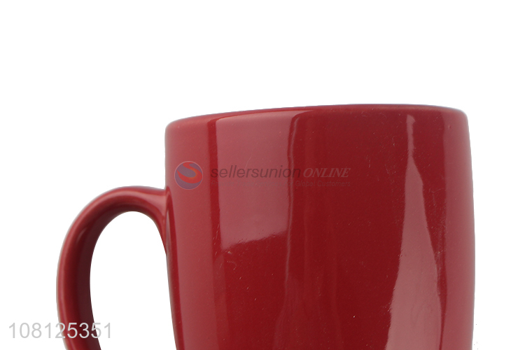 Good quality solid color ceramic coffee cup with handle