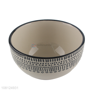 Recent design creative pattern ceramic soup rice bowl