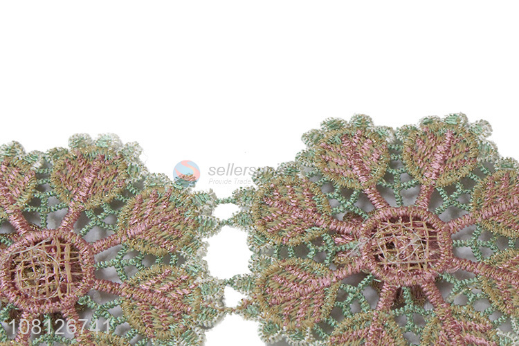 Top quality flower shape decorative polyester lace trim