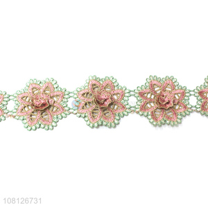 Delicate design colourful garment decoration lace trim