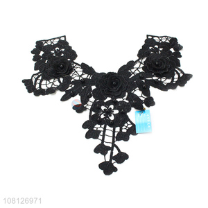 Best selling black garment decoration embroidery lace trim