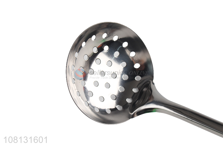 High Quality Stainless Steel Slotted Ladle With Soft Handle