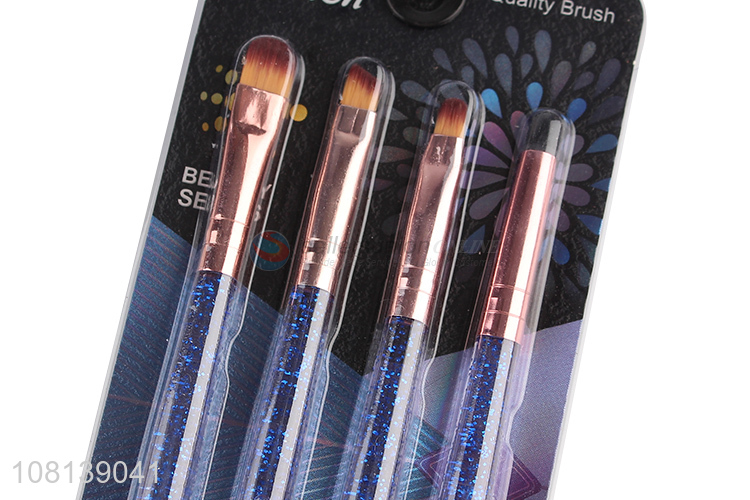 Yiwu supplier blue eyeshadow brush plastic makeup brush set