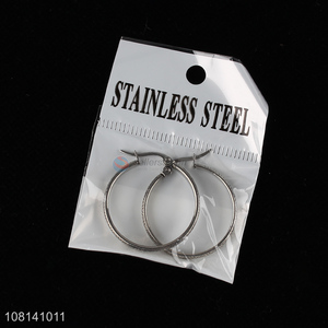 China factory fashionable women stainless steel hoop earrings