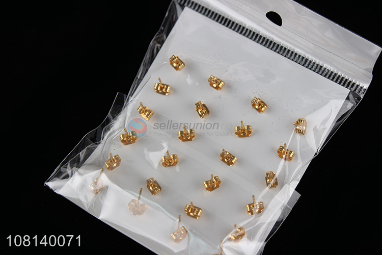 Most popular snowflakes shape golden ear studs for jewelry