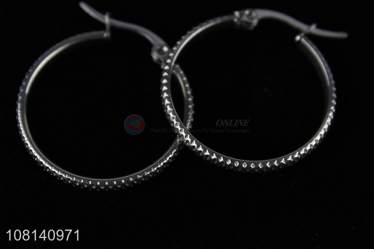 Creative design durable jewelry stainless steel hoop earrings