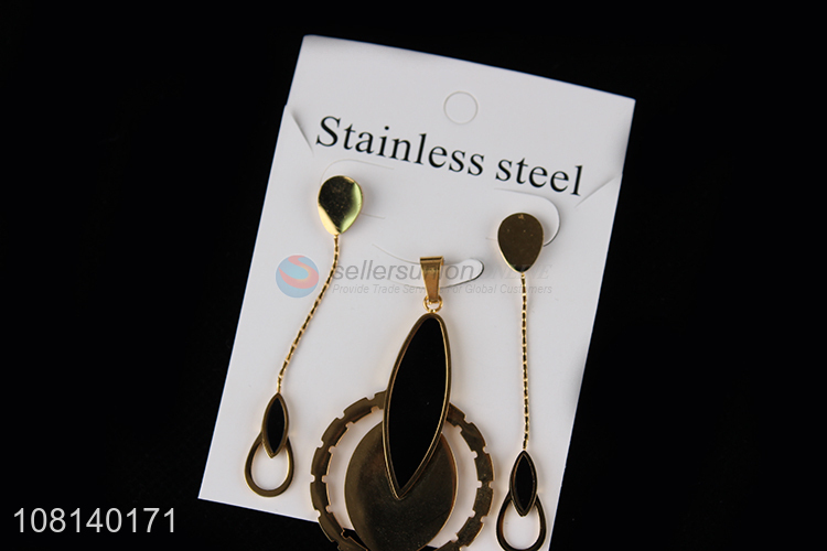 Hot sale stainless steel long style ear studs set earrings