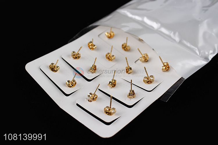 Hot products golden women jewelry ear studs earrings